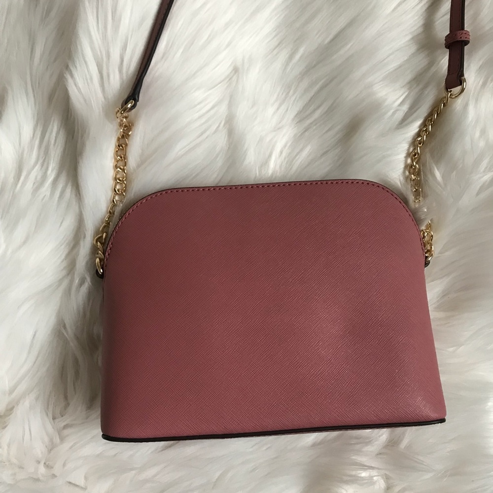 Michael Kors Pink Rose Dome Cindy Crossbody Bag - Picture 2 of 5
